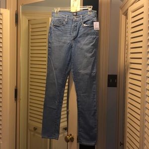 high waisted light wash jeans